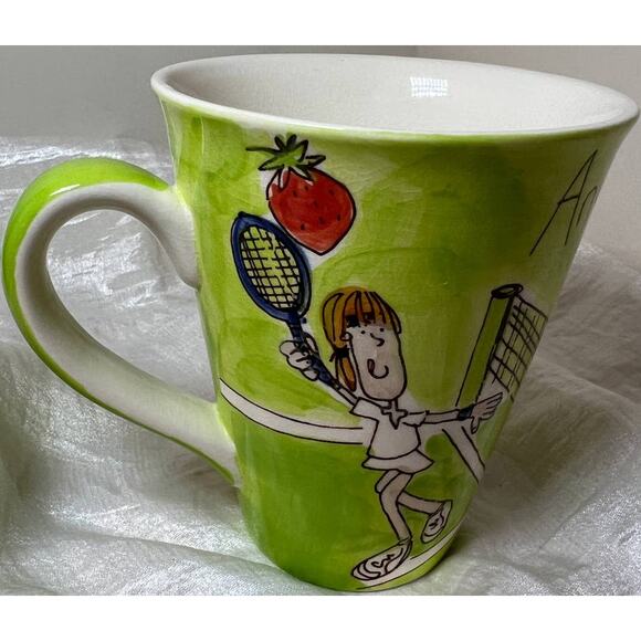 Beth for Whittard Mug 'Anyone for Tennis' Stoneware coffee cup - Picture 1 of 6